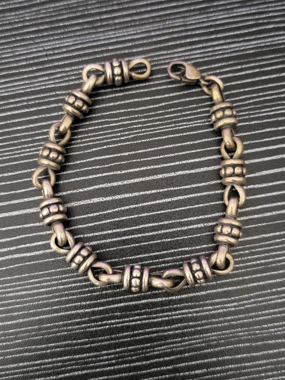 James Avery Retired Sterling Silver Beaded Link Bracelet (Thatch)